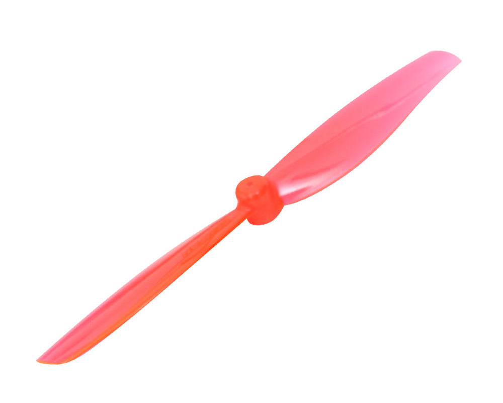 Gemfan 65mmS PC 2-Blade Props – Clear Red (Choose Shaft Size, 4 Pairs)