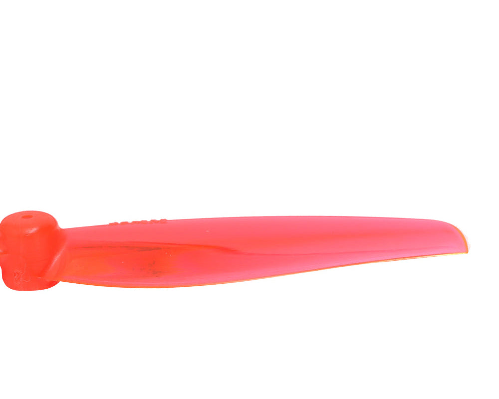 Gemfan 65mmS PC 2-Blade Props – Clear Red (Choose Shaft Size, 4 Pairs)