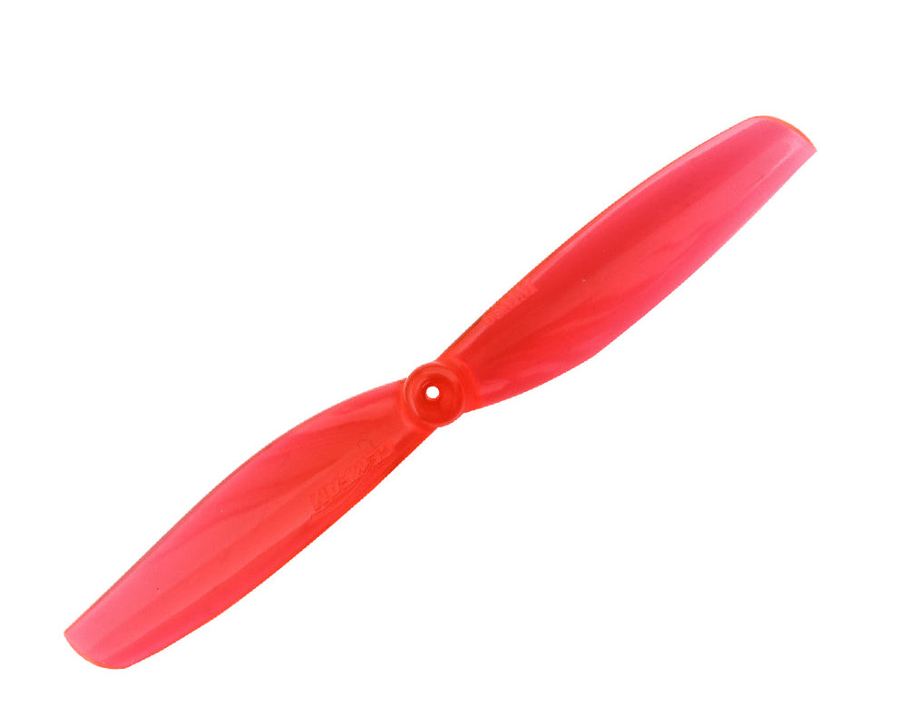 Gemfan 65mmS PC 2-Blade Props – Clear Red (Choose Shaft Size, 4 Pairs)