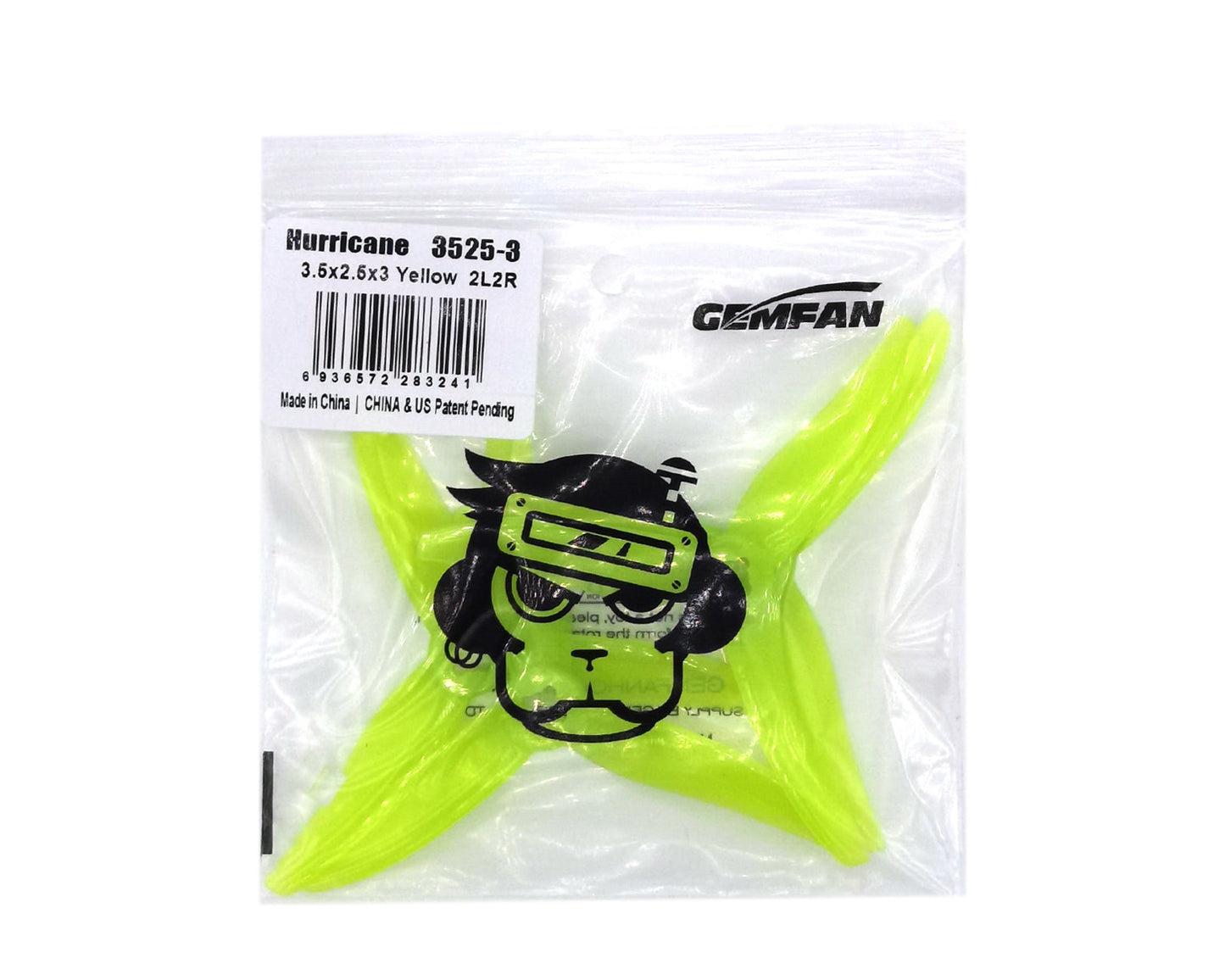 Gemfan Hurricane 3525 3-Blade Propellers – 2 Pairs (1.5mm & M5 Mount – Choose Color)