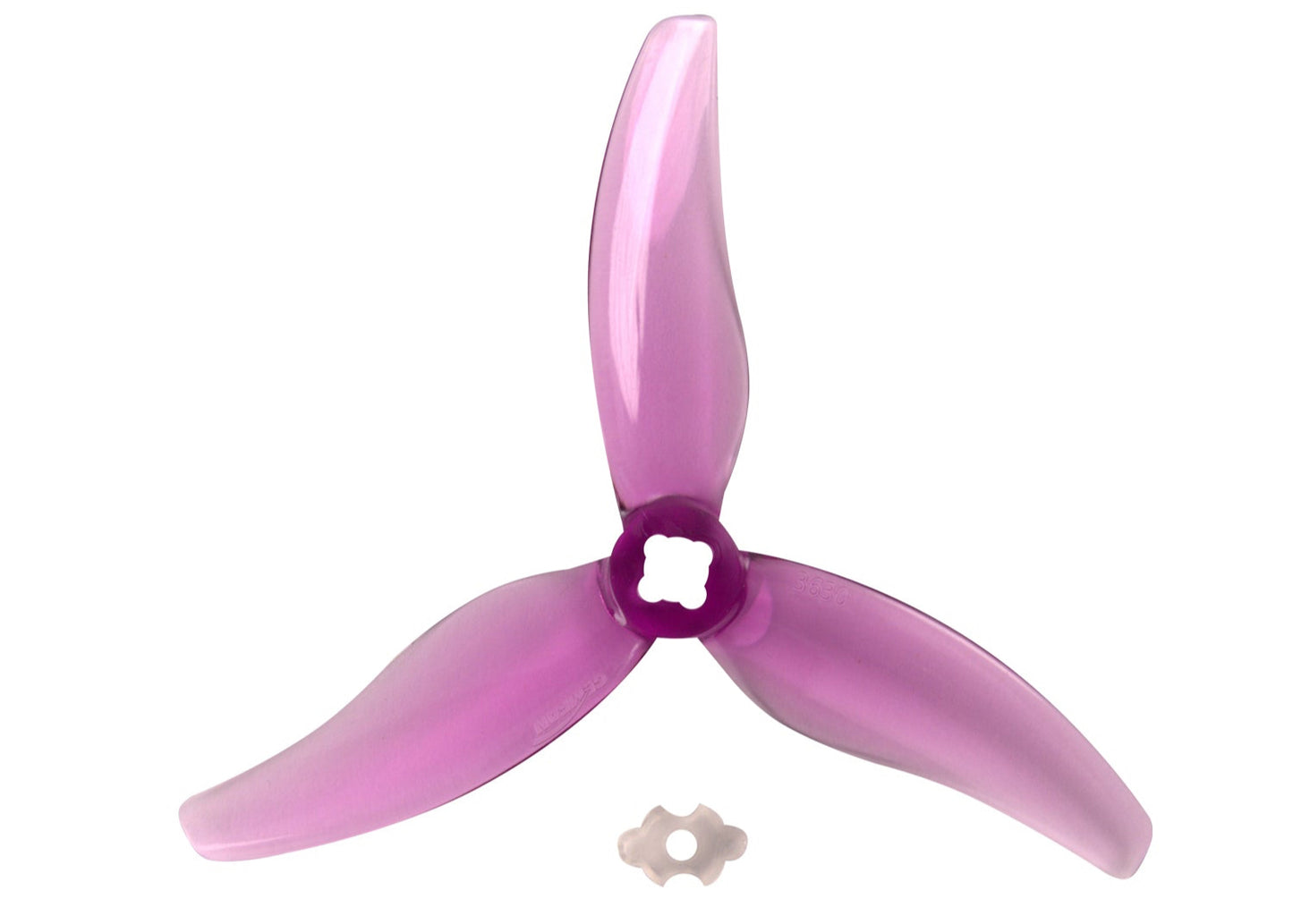 Gemfan Hurricane 3630 3-Blade Propellers – Clear Purple (2 Pairs)