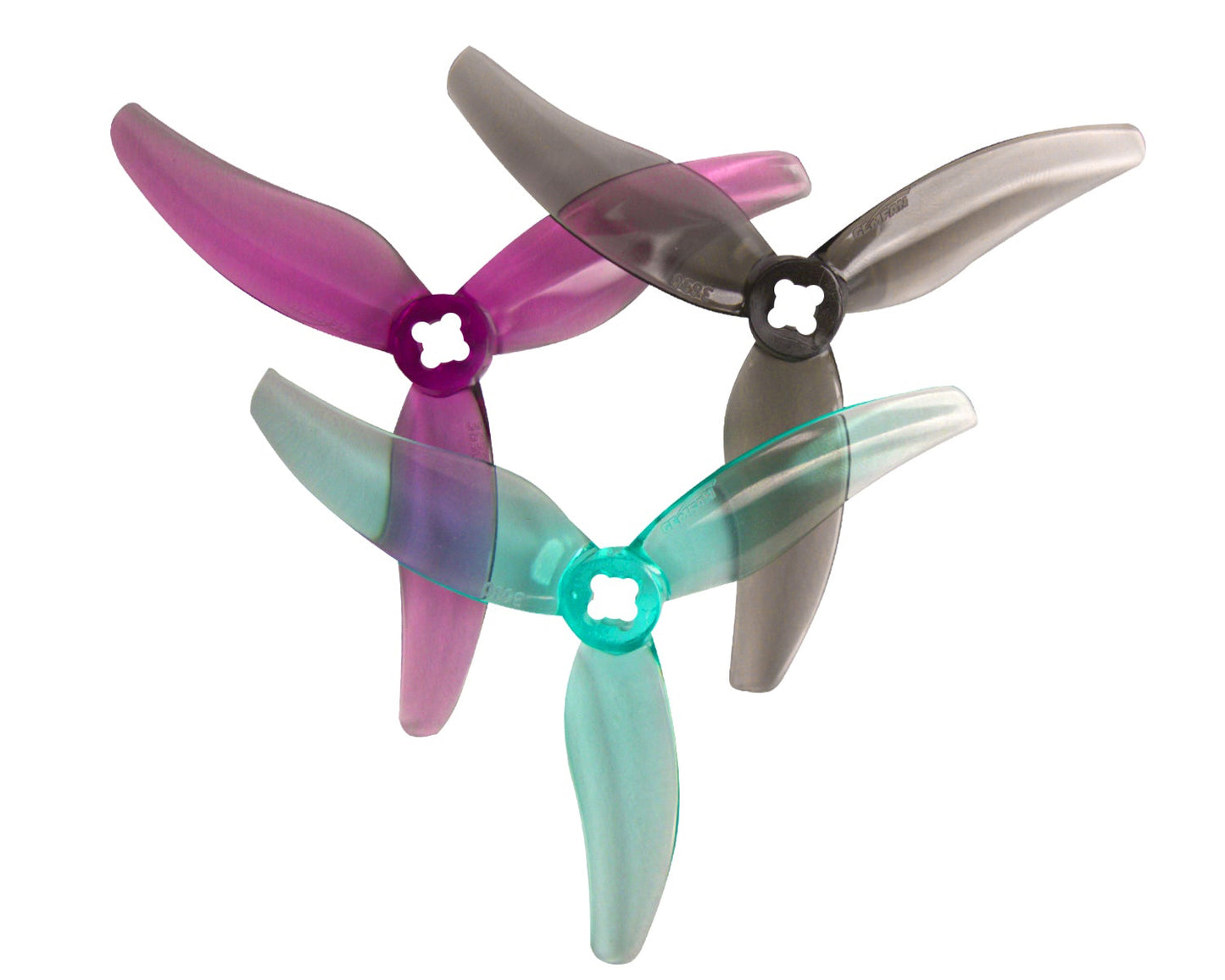Gemfan Hurricane 3630 3-Blade Propellers – Clear Purple (2 Pairs)