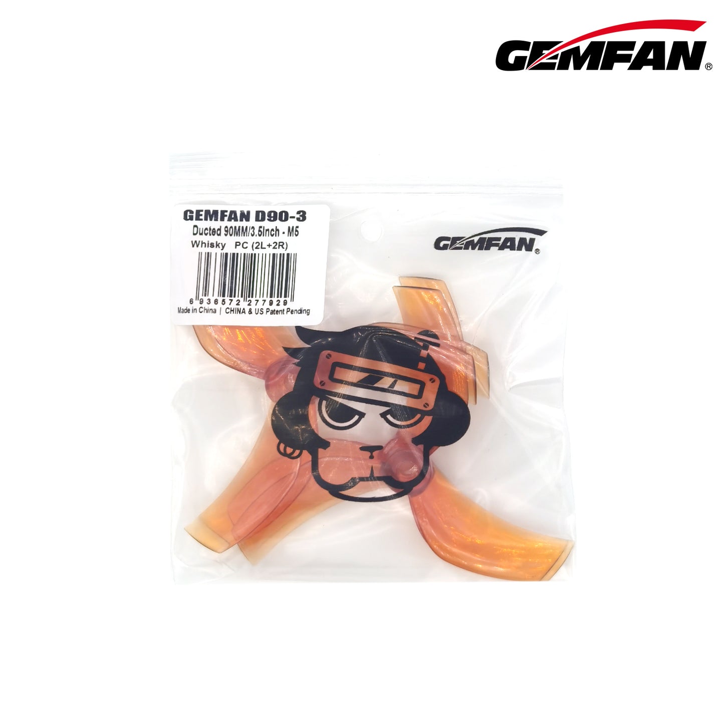 Gemfan D90 Ducted 3-Blade Propellers – Whisky (M5 Shaft, 2 Pairs)