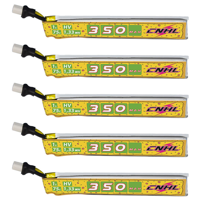 CNHL Pizza Series 350mAh 1S 75C LiPo Battery with BT2.0 Plug for Tiny Whoop and Micro FPV Drones