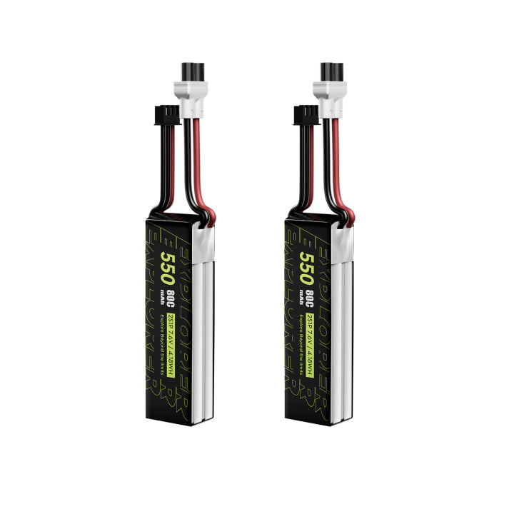 Flywoo Explorer 2S 550mAh HV 80C LiPo Battery XT30 – 2 Pack