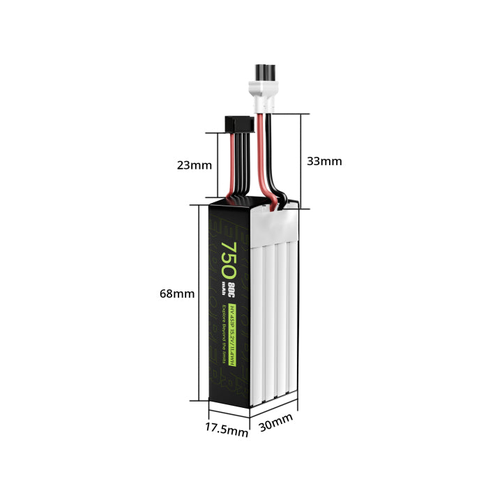 Flywoo Explorer 4S 750mAh HV 80C LiPo Battery – XT30 Plug (2pcs)