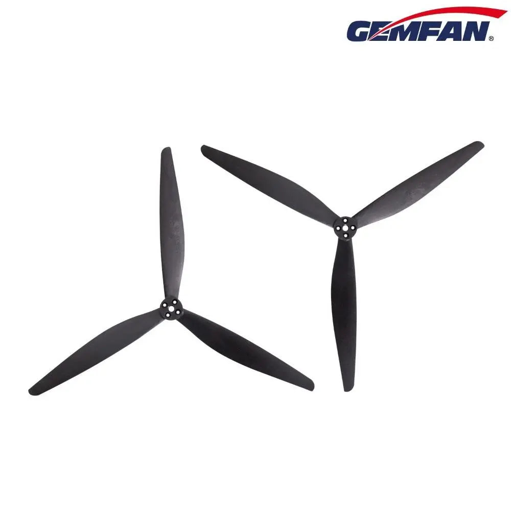 Gemfan 1308 Carbon Nylon 3-Blade Propeller – Black (13x8, 1 Pair)