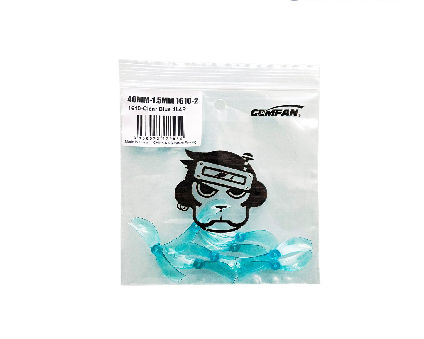 Gemfan 1610 40mm 2-Blade Props – Choose Shaft Size & Color (4 Pairs)