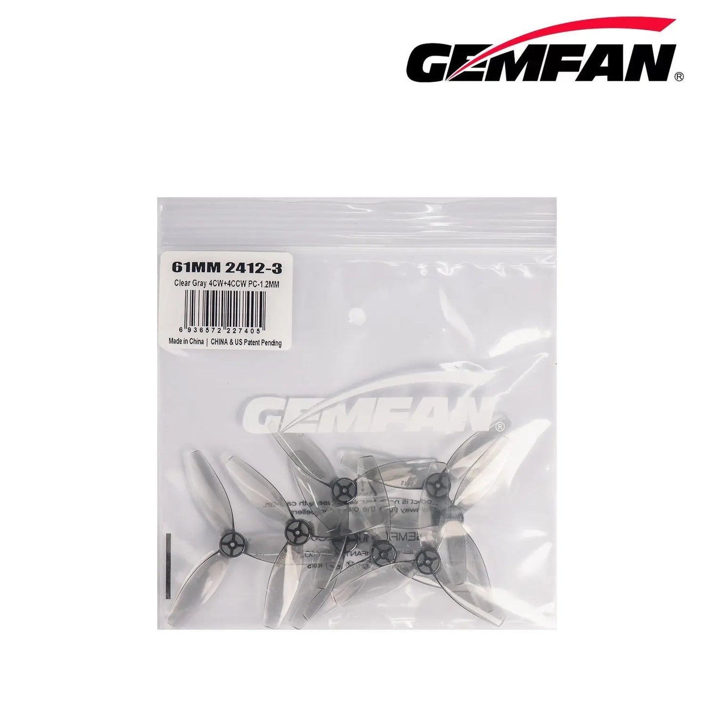 Gemfan 2412 3-Blade Props – Choose Color (1.2mm Shaft, 4 Pairs)