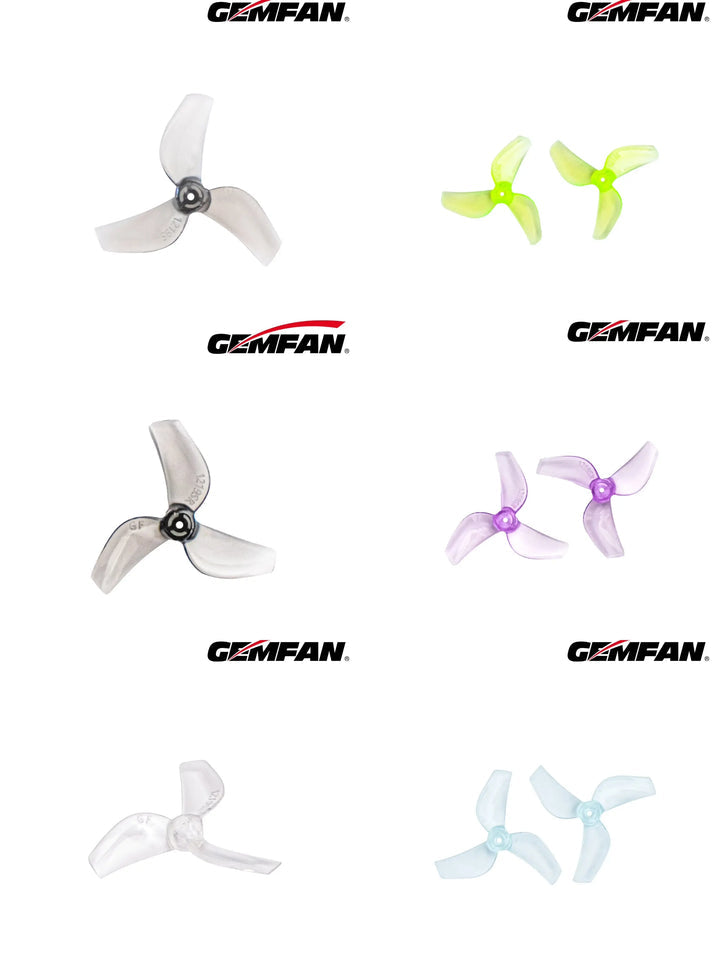 Gemfan 1219S 31mm 3-Blade Props – 1mm Shaft – Multiple Color Variants – 4 Pairs