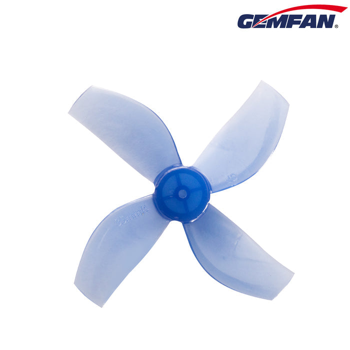 Gemfan 35mm 4-Blade Props – 1mm Shaft (Blue, 4 Pairs)