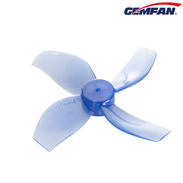 Gemfan 35mm 4-Blade Props – 1mm Shaft (Blue, 4 Pairs)