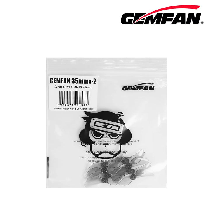 Gemfan 35mmS 2-Blade Props – 1mm Shaft (Choose Color, 4 Pairs)