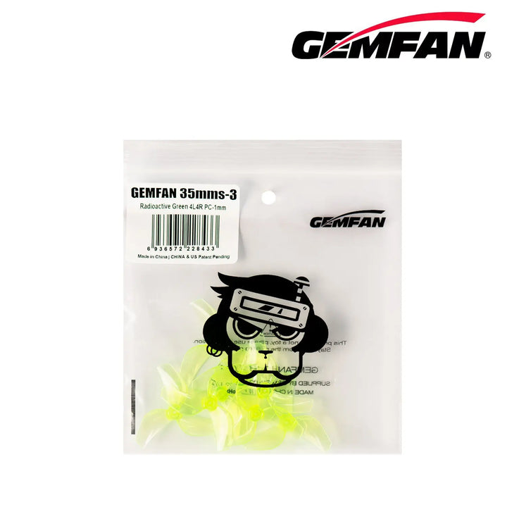 Gemfan 35mmS 3-Blade Props – 1mm Shaft (Choose Color, 4 Pairs)