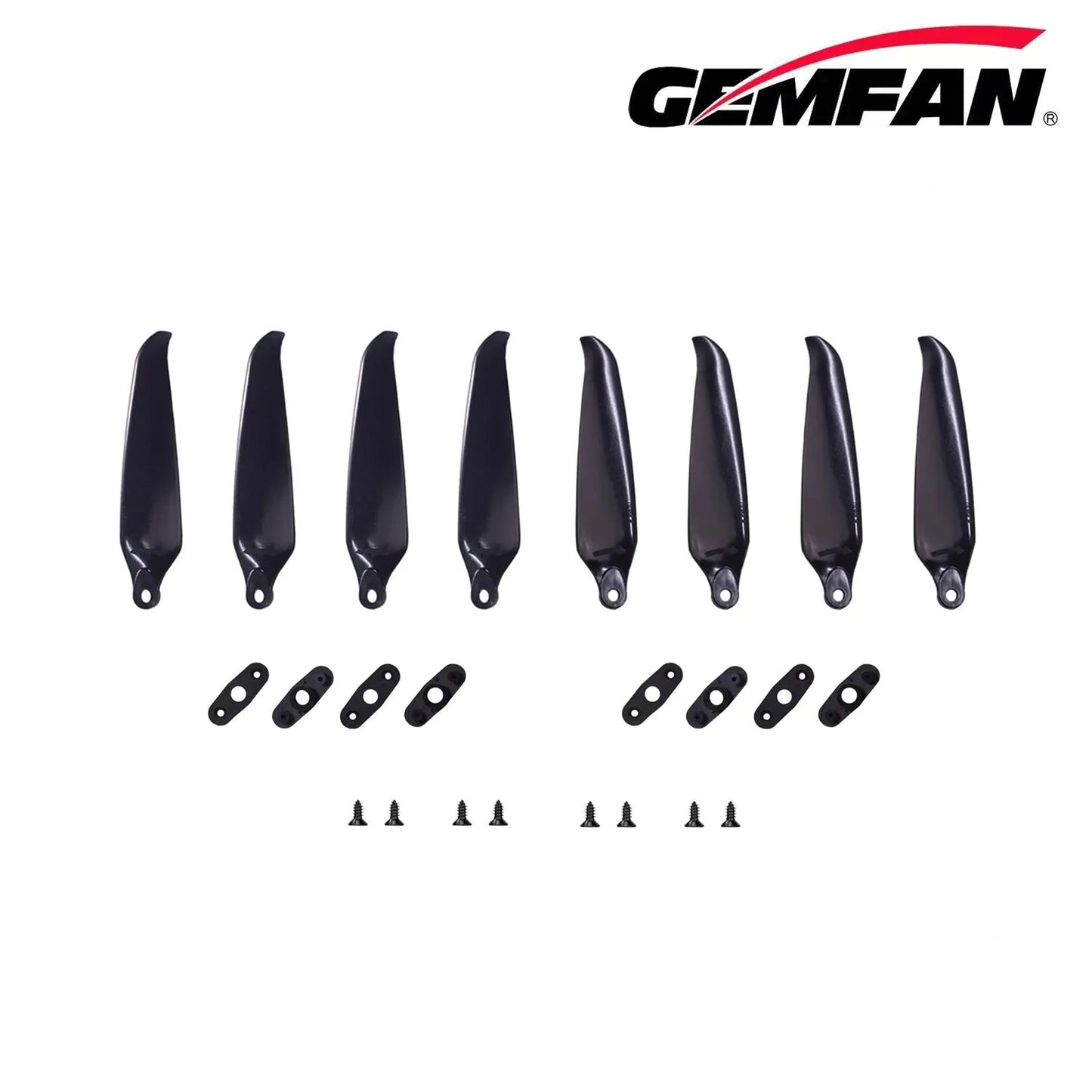 Gemfan F7036 Folding 2-Blade Glass Fiber Nylon Propeller – Black (Unassembled, 2 Pairs)