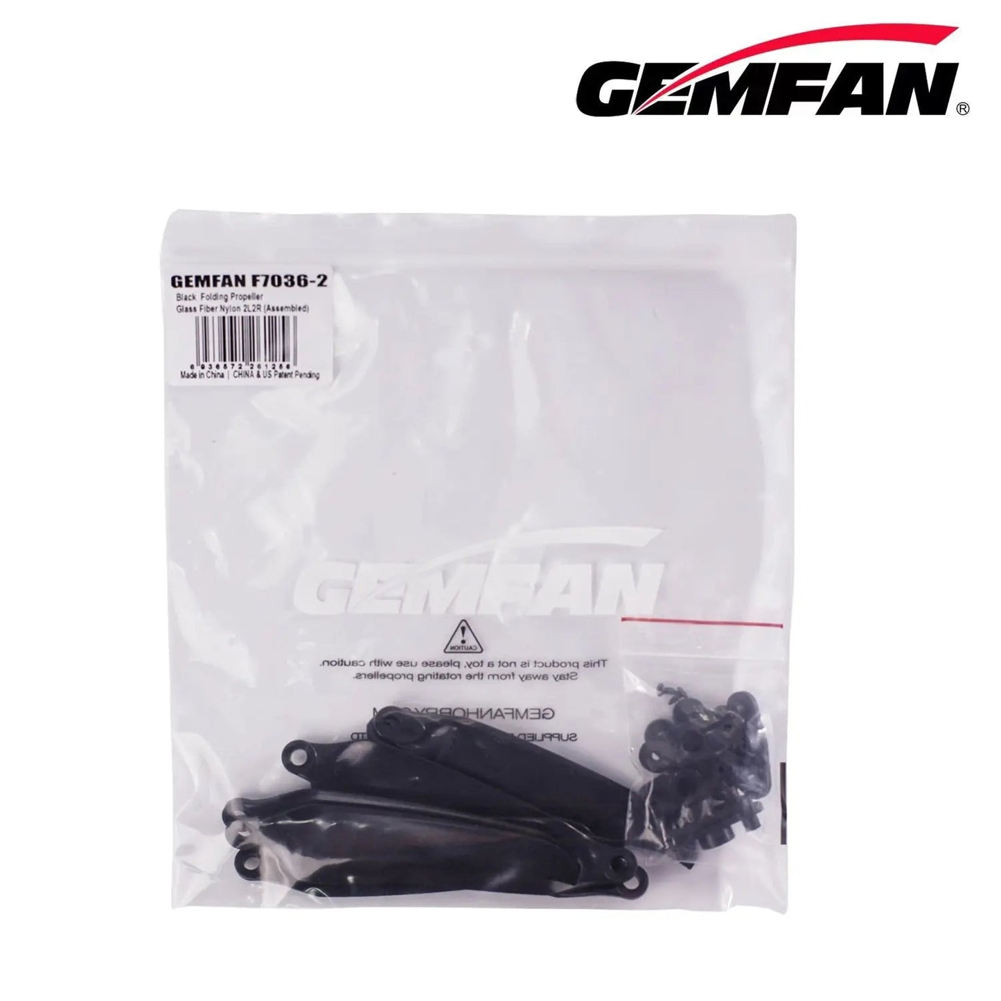 Gemfan F7036 Folding 2-Blade Glass Fiber Nylon Propeller – Black (Unassembled, 2 Pairs)
