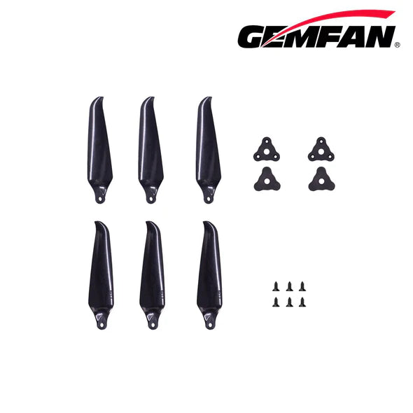 Gemfan F8041 Folding 3-Blade Glass Fiber Nylon Propeller – Black (Unassembled, 1 Pair)