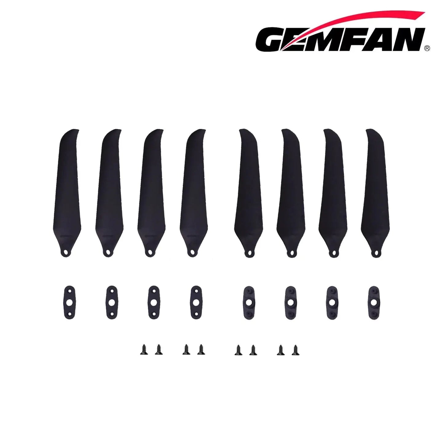Gemfan F9046 Folding 2-Blade Glass Fiber Nylon Propeller – Black (Unassembled, 1 Pair)