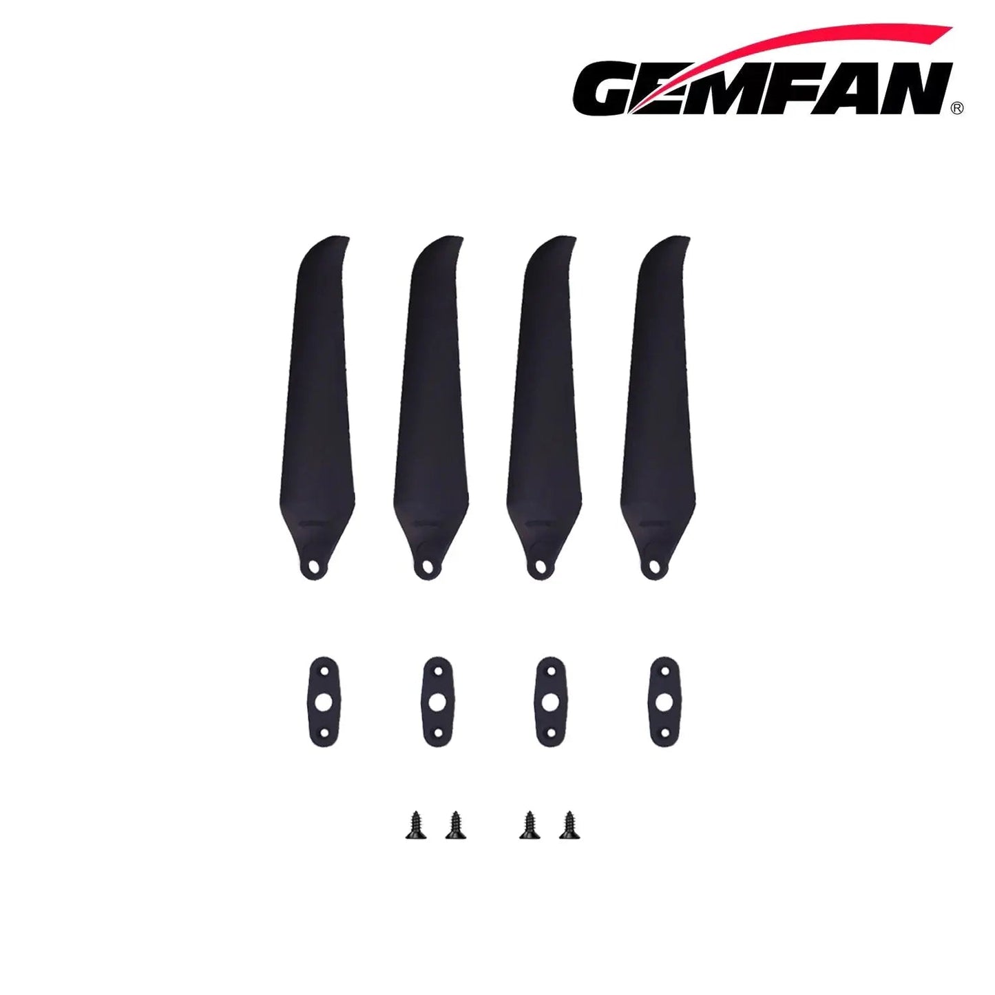 Gemfan F9046 Folding 2-Blade Glass Fiber Nylon Propeller – Black (Unassembled, 1 Pair)