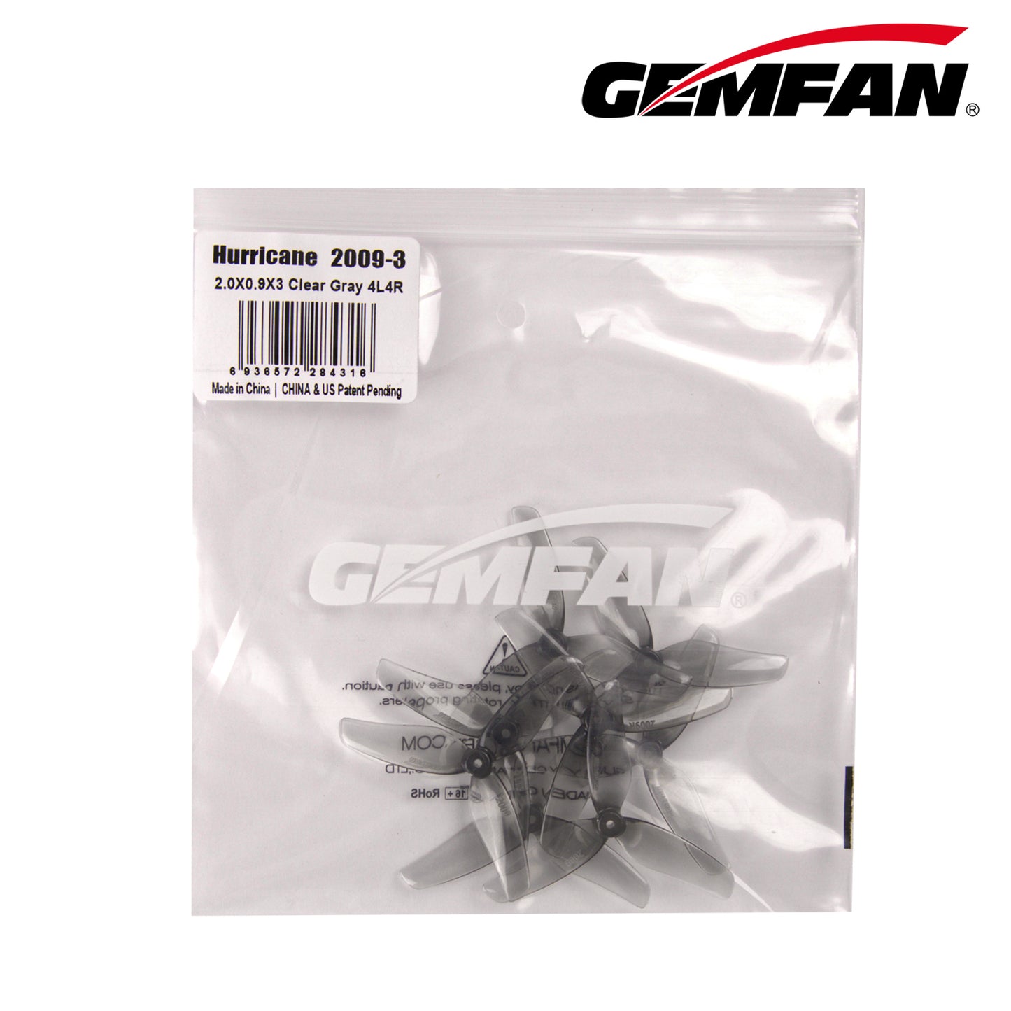 Gemfan Hurricane 2009 3-Blade Props – Choose Color & Shaft Size (4 Pairs)