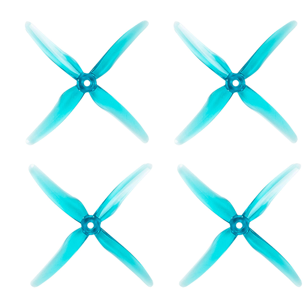 Gemfan Hurricane X 51455 4-Blade Propellers – Clear Blue