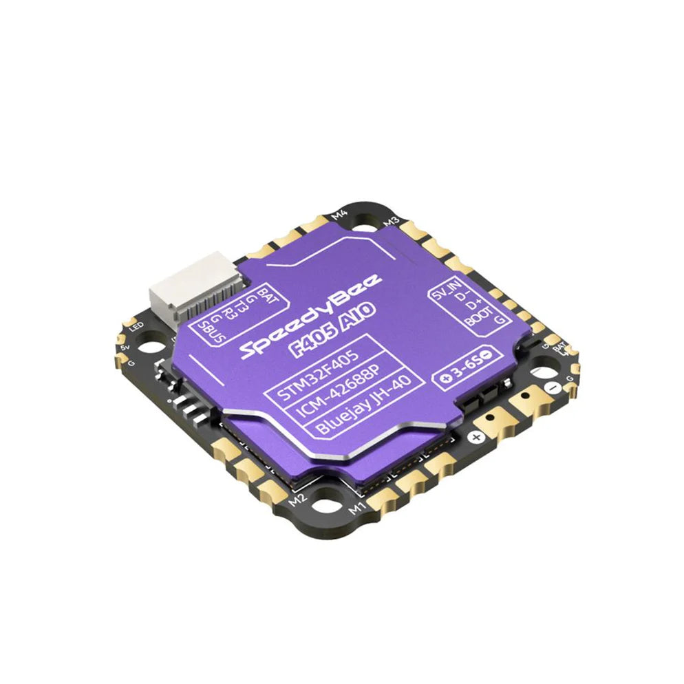 SpeedyBee F405 40A Bluejay 3-6S AIO Flight Controller/ESC – 25.5x25.5mm
