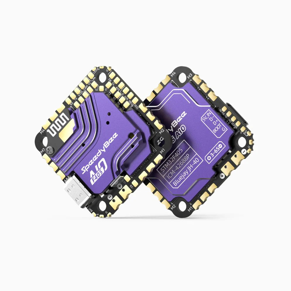 SpeedyBee F405 40A Bluejay 3-6S AIO Flight Controller/ESC – 25.5x25.5mm