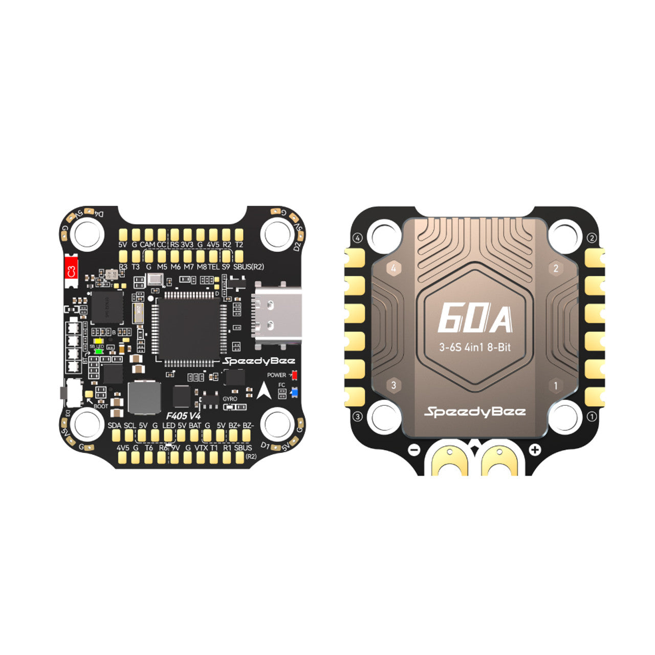SpeedyBee F405 V4 BLS 60A 30x30 FC & ESC Stack – High-Performance 3-6S Flight Controller and ESC Combo