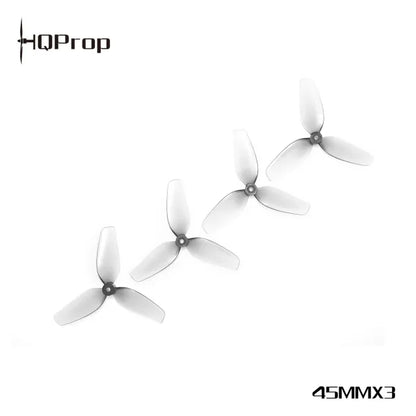 HQ Micro Whoop Prop 45MMx3 PC 1.5mm Shaft (2CW+2CCW) - Grey