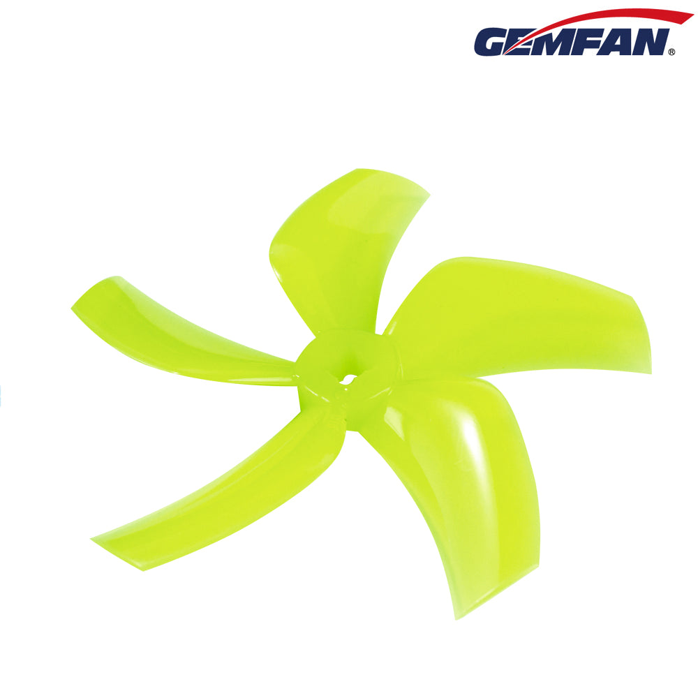 Gemfan D76 Ducted 5-Blade Propellers – Yellow (1.5mm T-Mount & M5, 2 Pairs)