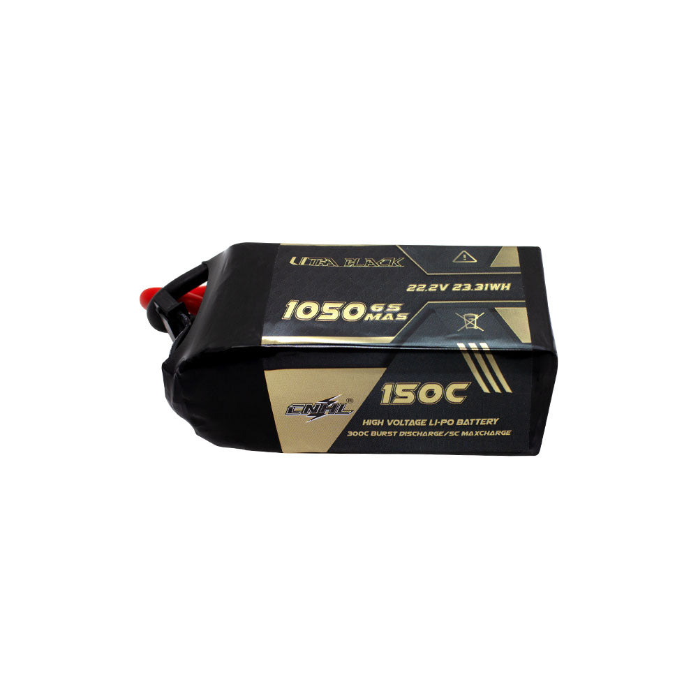 CNHL Ultra Black Series 1050MAH 22.2V 6S 150C Lipo Battery - XT60