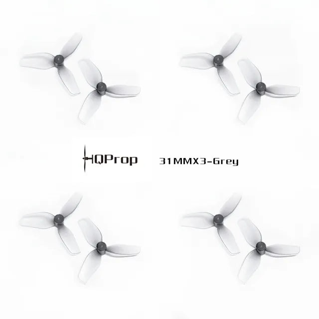 HQ Ultralight Whoop Prop 31MMx3 1.2x1.1x3 PC 0.8mm Shaft (2CW+2CCW) - Grey