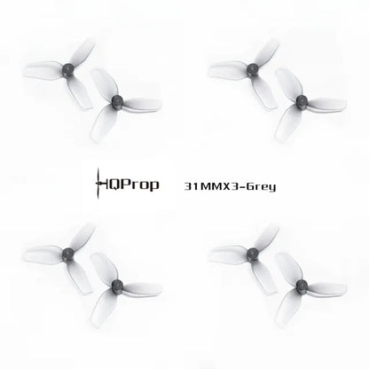 HQ Ultralight Whoop Prop 31MMx3 1.2x1.1x3 PC 0.8mm Shaft (2CW+2CCW) - Grey