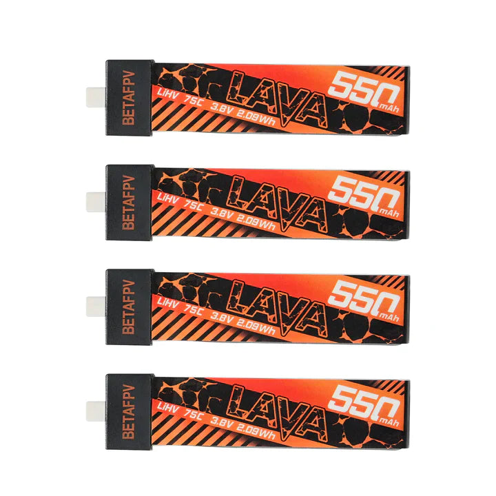 BETAFPV LAVA 1S 550mAh 75C BT2.0 Battery (4PCS)