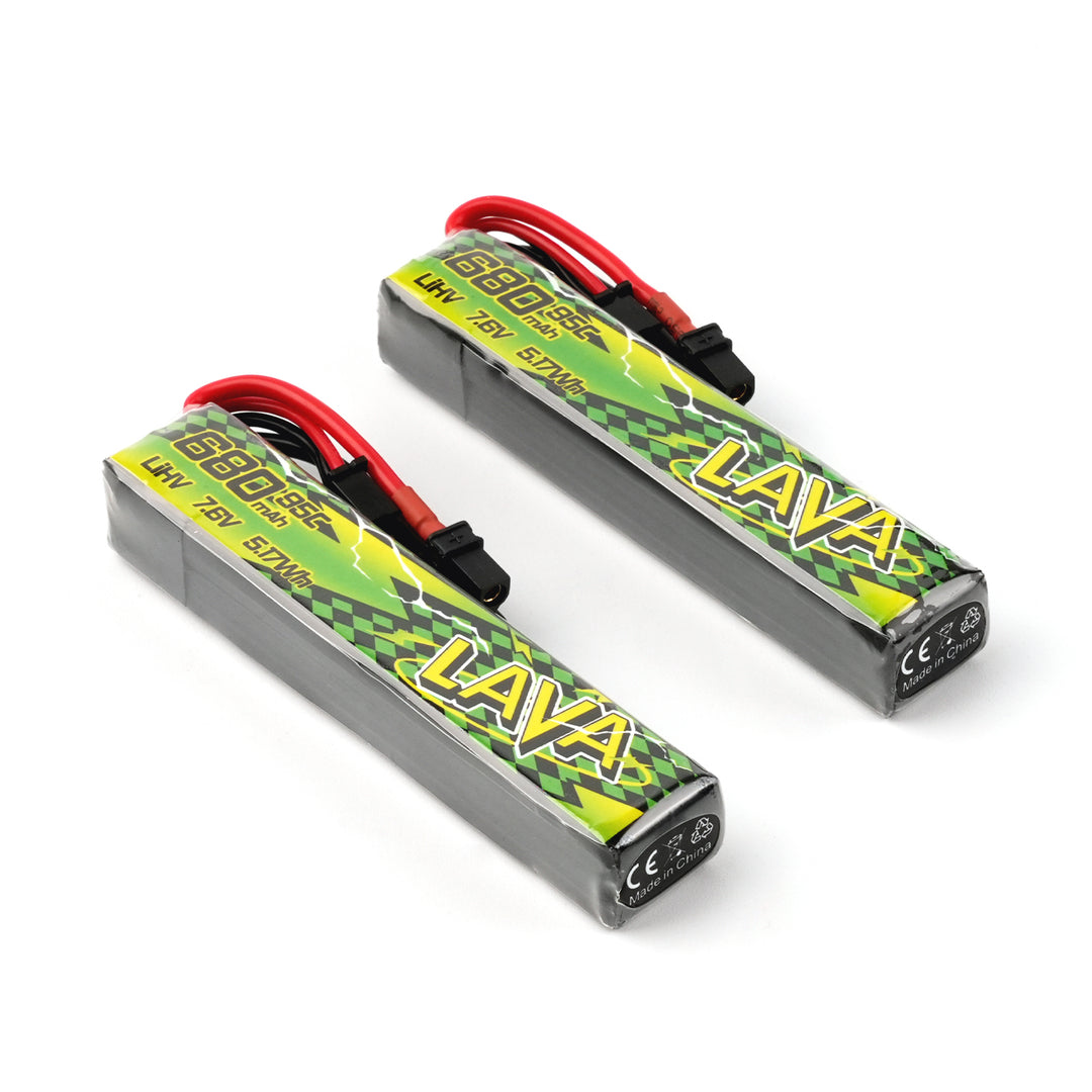 BETAFPV LAVA II 2S 680mAh 95C LiPo battery 2 pack for micro FPV drones and cinewhoops