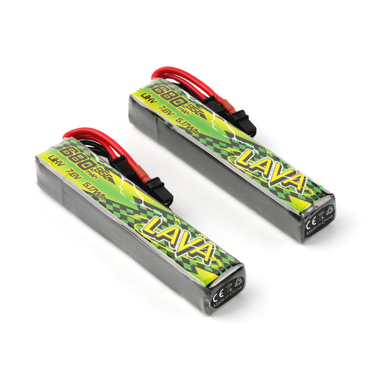 BETAFPV LAVA II 2S 680mAh 95C LiPo battery 2 pack for micro FPV drones and cinewhoops