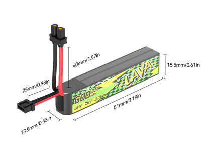 BETAFPV LAVA II 2S 680mAh 95C LiPo Battery (2PCS)