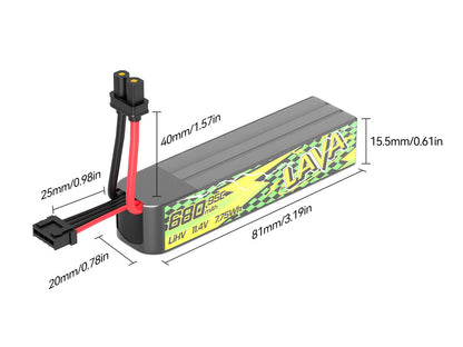 BETAFPV LAVA II 3S 680mAh 95C LiPo Battery (2PCS)