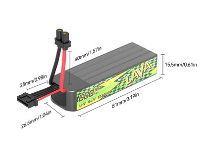 BETAFPV LAVA II 4S 680mAh 95C LiPo Battery (2PCS)