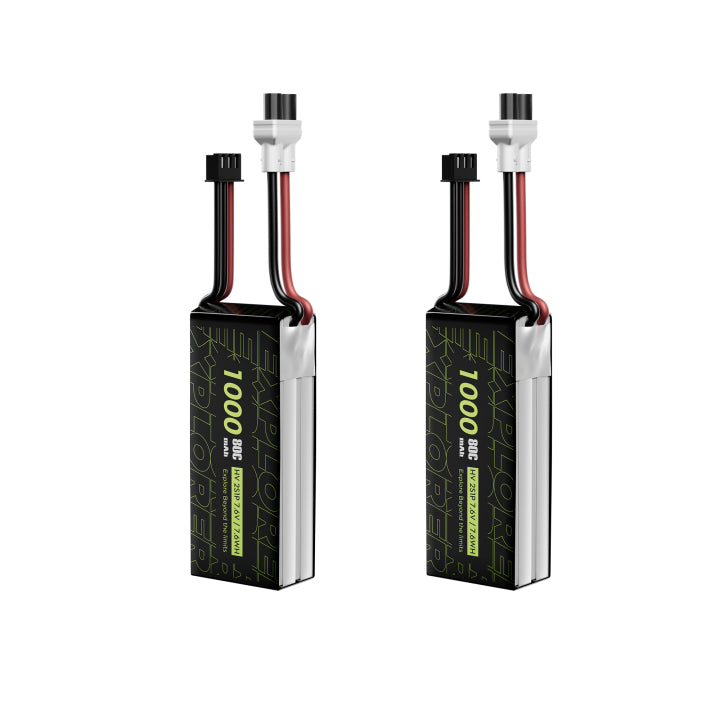 Flywoo Explorer 2S 1000mAh HV 80C LiPo Battery – XT30 Plug – 2 Pack