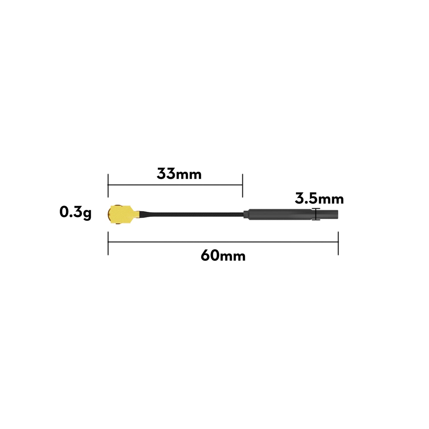 Flywoo 5.8GHz 3dBi Light Brass UFL Antenna for VTX (5PCS) – O4 Size