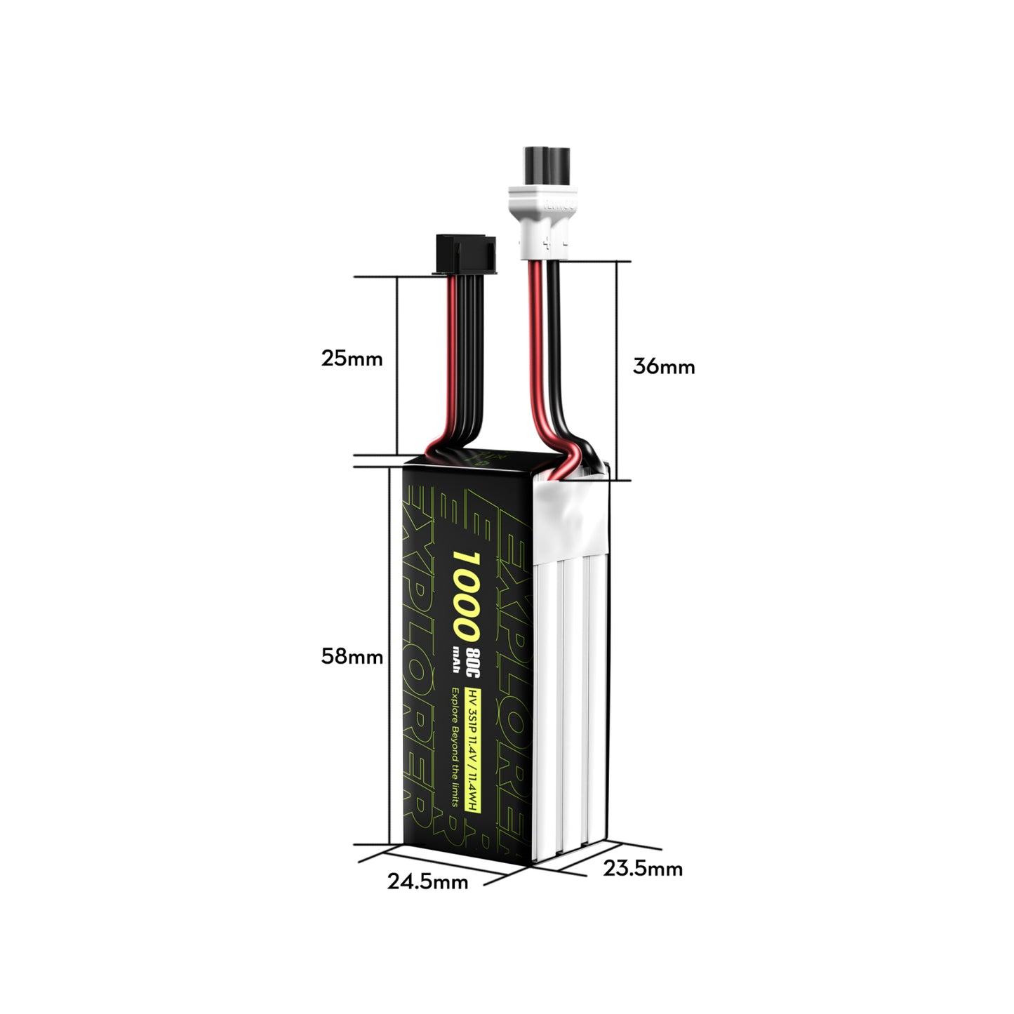 Flywoo Explorer 3S 1000mAh 80C LiHV Battery XT30UP (2PCS)