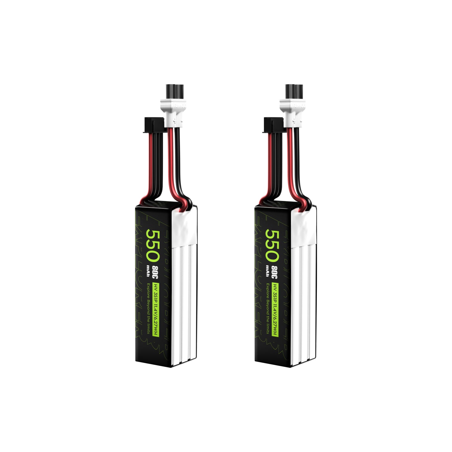 Flywoo Explorer 3S 550mAh 80C LiHV XT30UP battery 2 pack for lightweight FPV drones