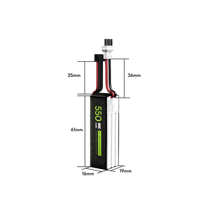 Flywoo Explorer 3S 550mAh 80C LiHV Battery XT30UP (2PCS)