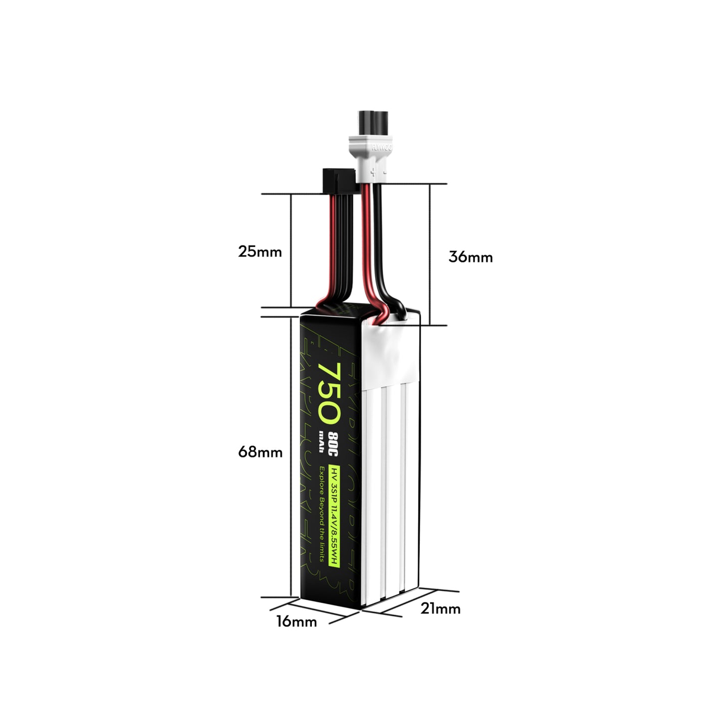 Flywoo Explorer 3S 750mAh 80C LiHV Battery XT30UP (2PCS)
