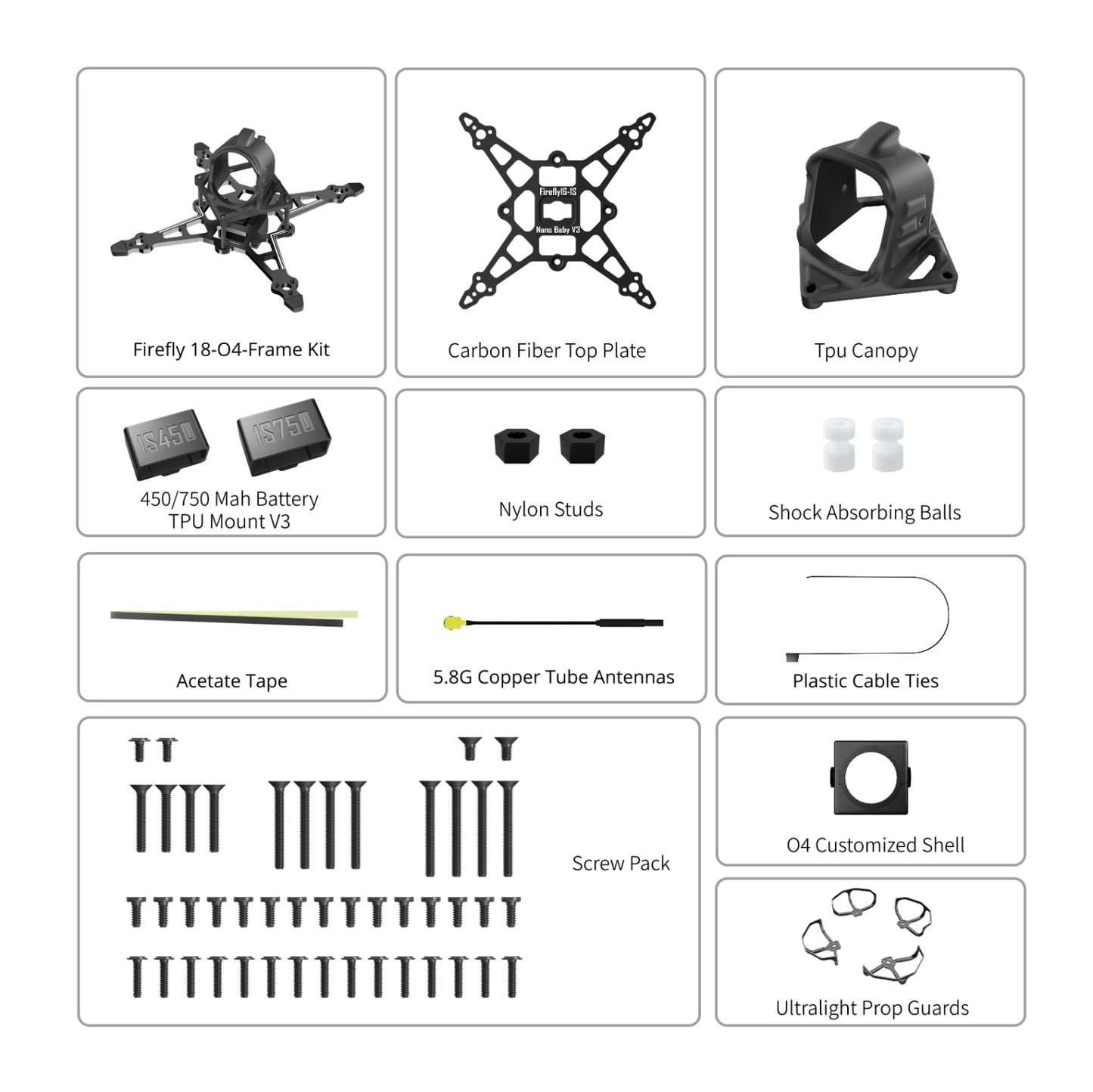 Firefly16 / 18 1S Nano Baby V3 Frame Kit Choose Option