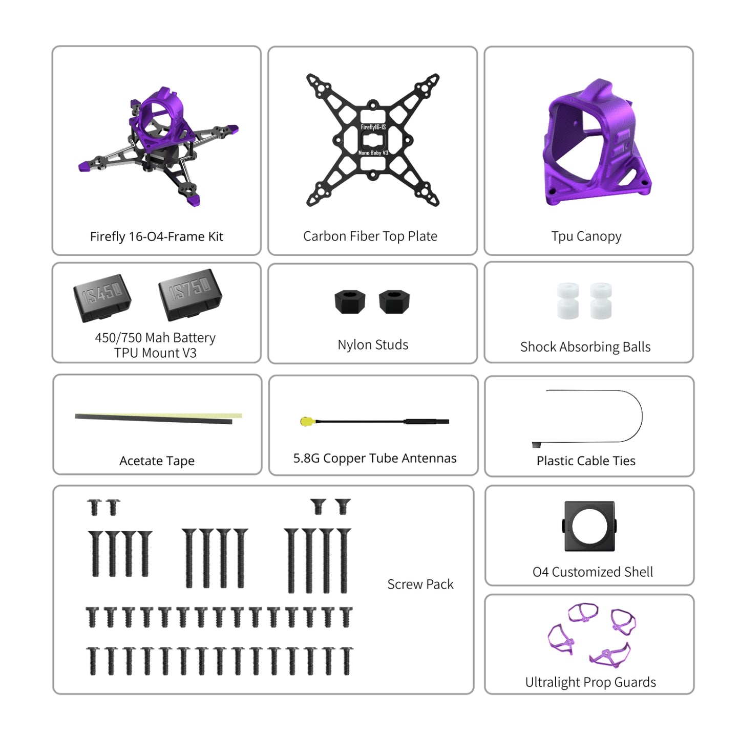 Firefly16 / 18 1S Nano Baby V3 Frame Kit Choose Option