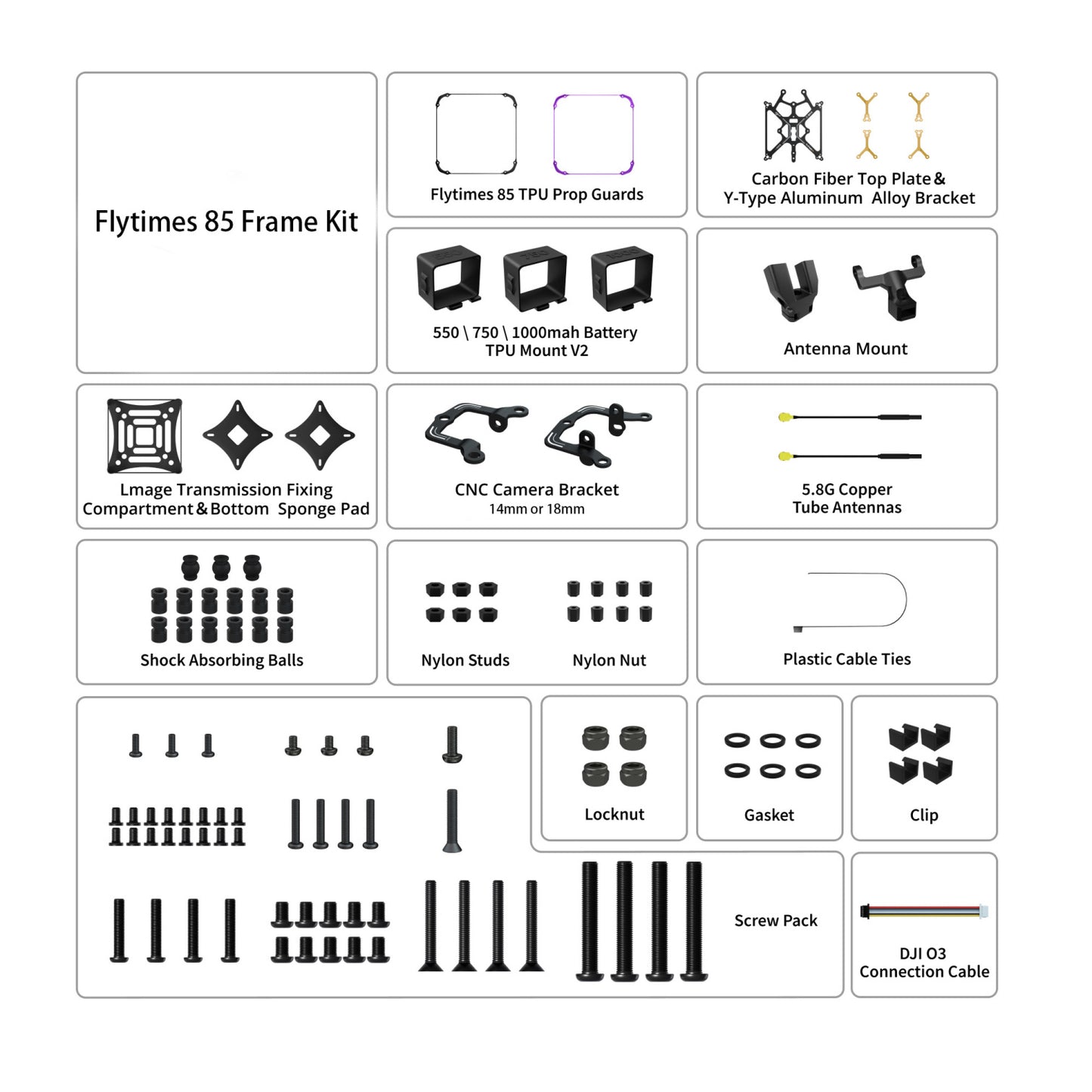 Flywoo FlyTimes 85 Frame Kit – O4 Pro (20mm)