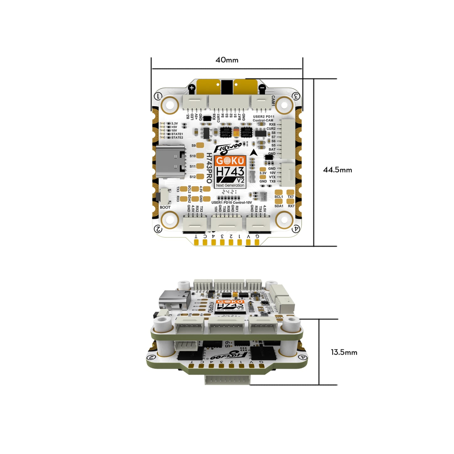 Flywoo GOKU H743 Pro 55A 32Bit 128K 30x30 Stack – Plug & Play for O4 / O4 Pro