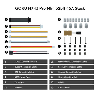 Flywoo GOKU H743 Pro Mini 45A 32Bit 128K 20x20 Stack – Plug & Play for O4 / O4 Pro